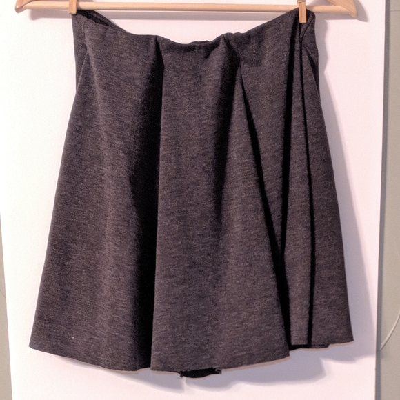 Zara Grey Raw Edge Stretch Mini Skirt Large - Picture 3 of 7